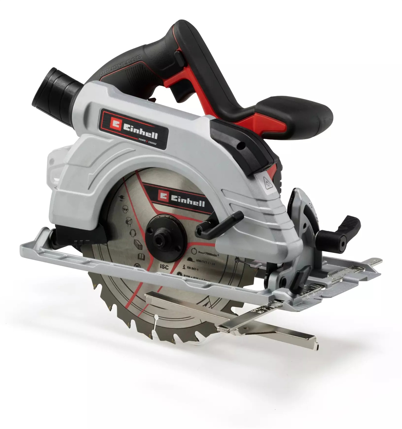 Einhell Sega Circolare a Batteria TE-CS 18/190 Li BL - Solo, 18V, 3800 Giri/min, Lama Ø190mm, Taglio Max 65mm, Colore Nero/Rosso