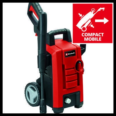 Einhell TC-HP 130 - Idropulitrice a Freddo Compatta e Portatile, 130 Bar, Portata 390 L/h, 1500 W, Design con Ruote