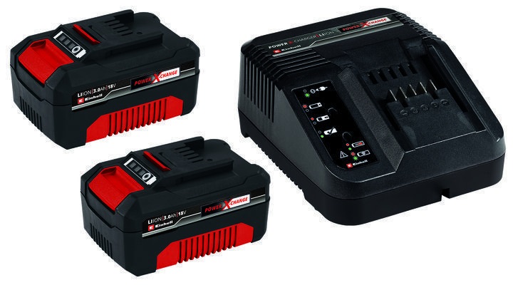 Einhell Starter Kit Power X-Change: 2 Batterie 3,0Ah 18V e Caricabatteria Inclusi