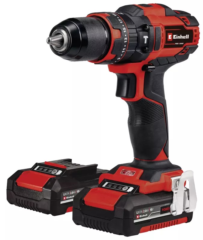 Einhell TE-CD 18/40 Li-i 64 Trapano Avvitatore a Percussione 18V, 2x2.0Ah, 40Nm, Max 24000 giri/min, con Caricabatterie e Accessori Inclusi