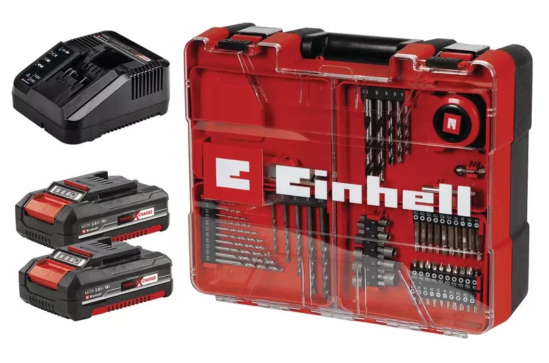 Einhell TE-CD 18/40 Li-i 64 Trapano Avvitatore a Percussione 18V, 2x2.0Ah, 40Nm, Max 24000 giri/min, con Caricabatterie e Accessori Inclusi