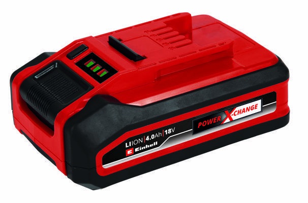 Einhell Power-X-Change Plus Batteria 18V 4.0Ah Agli Ioni di Litio con Display LED e Custodia Gommata