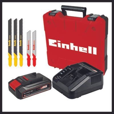 Einhell TC-JS 18 Li Seghetto Alternativo a Batteria - 18 V, 1x2,5 Ah, Movimento Pendolare, Attacco Aspirazione, Funzione Rimozione Polvere, Peso 2,12 kg, Kit Completo con Caricabatteria e Valigetta