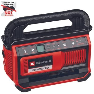 Einhell Compressore Ibrido Pressito 18/25 - Max 11 Bar, Funzionamento a Batteria e Cavo, Kit Adattatori Inclusi