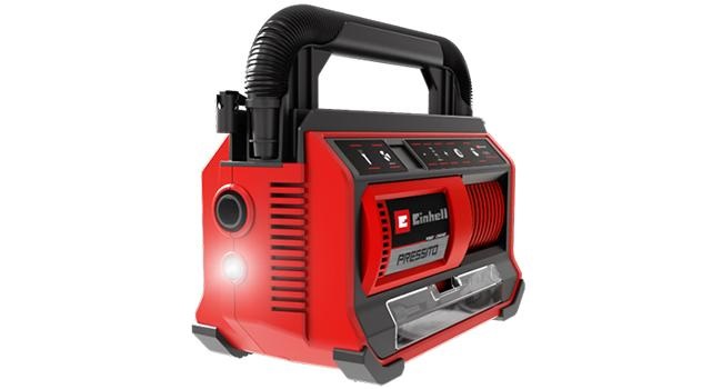 Einhell Compressore Ibrido Pressito 18/25 - Max 11 Bar, Funzionamento a Batteria e Cavo, Kit Adattatori Inclusi