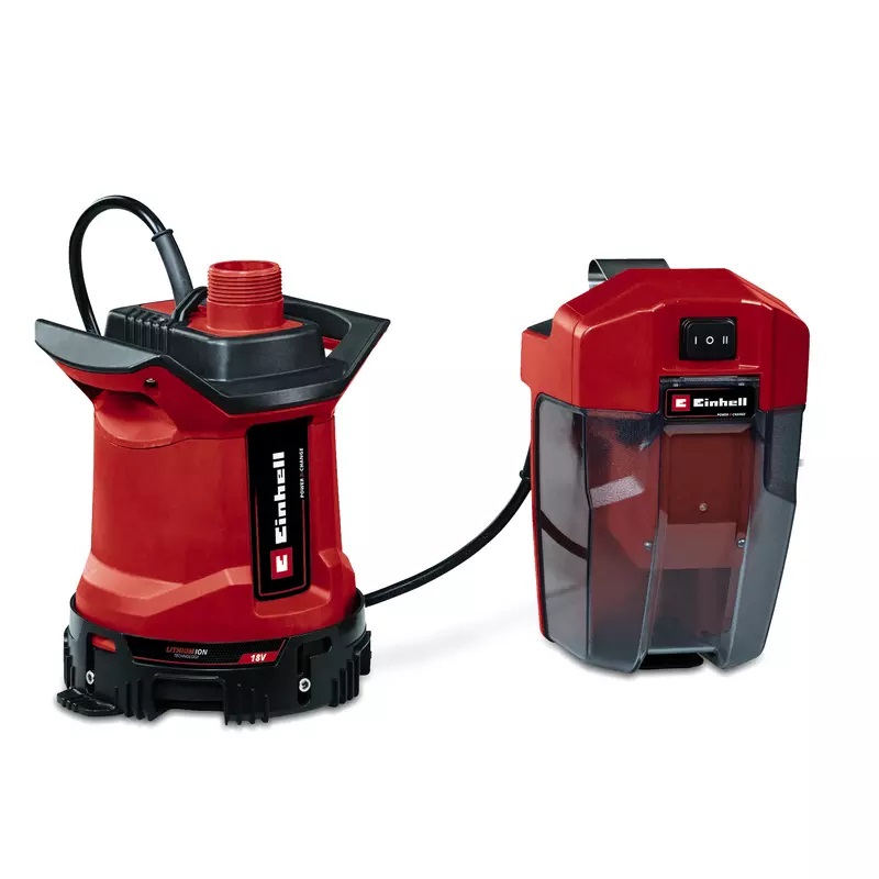 Einhell GE-DP 18/25 LL Li-Solo - Pompa per acque cariche senza fili 18V, portata 7000 l/h, altezza di pompaggio 5 m, modalità ECO e BOOST