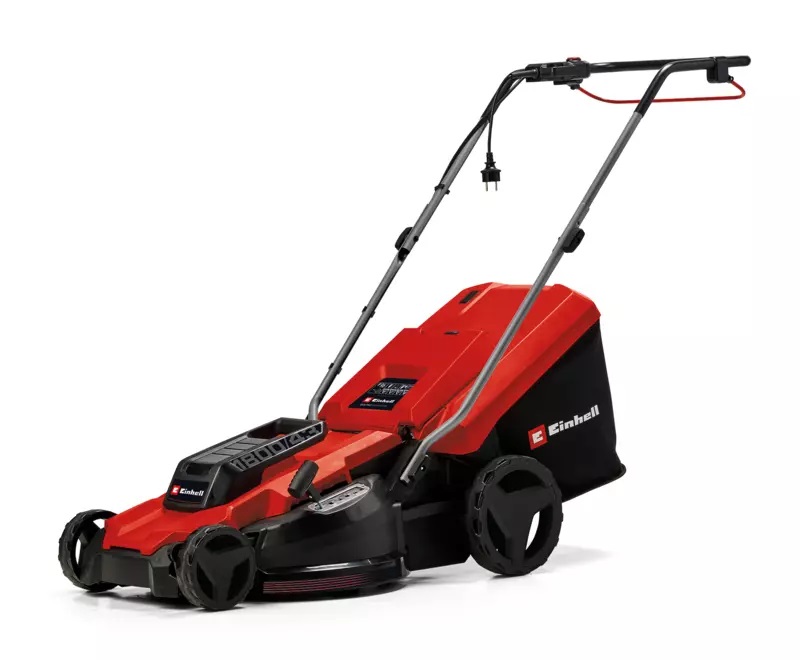 Einhell GC-EM 1800/43 Tosaerba Elettrico 1800W, Larghezza di Taglio 43 cm, Cesto Raccolta 50L, Regolazione Altezza 20-65 mm