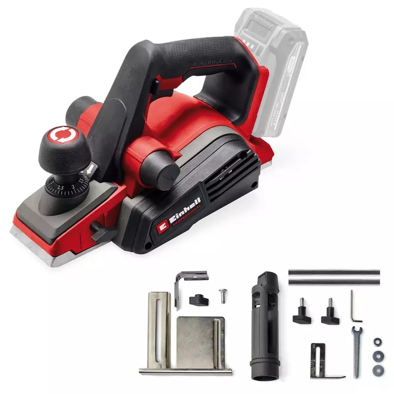 Einhell TP-PL 18/3 Li BL - Pialla manuale a batteria Brushless 18V con larghezza di piallatura 82mm e profondità di taglio fino a 3mm