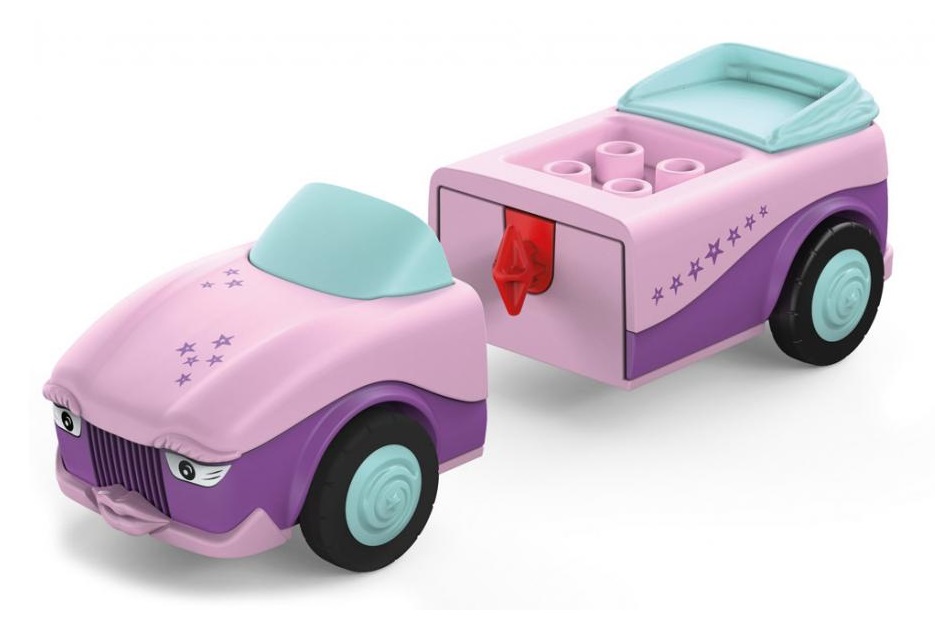 Toddys Betty Blinky - Set di macchinine componibili con figurina mobile e motore a frizione, Rosa/Viola, per bambini da 12 mesi