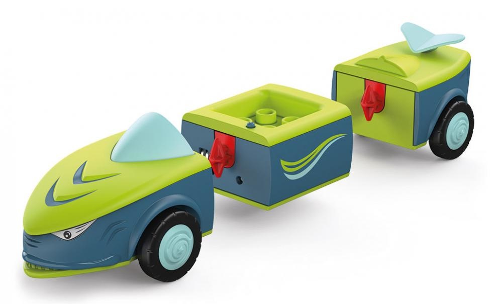 Toddys by siku - Veicolo Dave Divey Componibile con Luci e Suoni, Motore a Frizione, Blu/Verde, per Bambini dai 12 Mesi