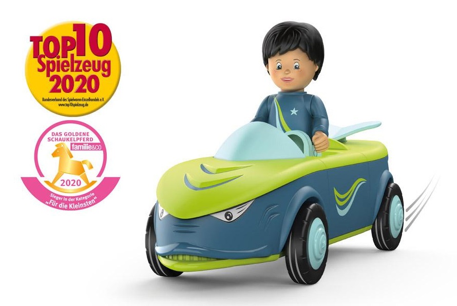 Toddys by siku - Veicolo Dave Divey Componibile con Luci e Suoni, Motore a Frizione, Blu/Verde, per Bambini dai 12 Mesi