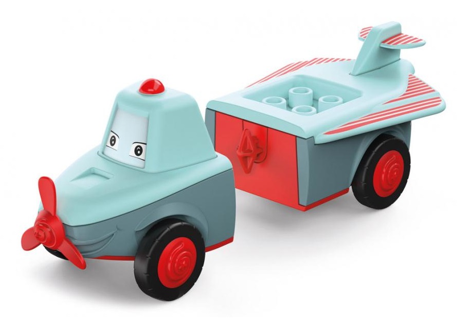 Toddys by siku Aereo Paula Pretty - Componibile, Motore a Frizione, Figurina Mobile, Grigioverde/Rosso, per Bambini dai 12 Mesi