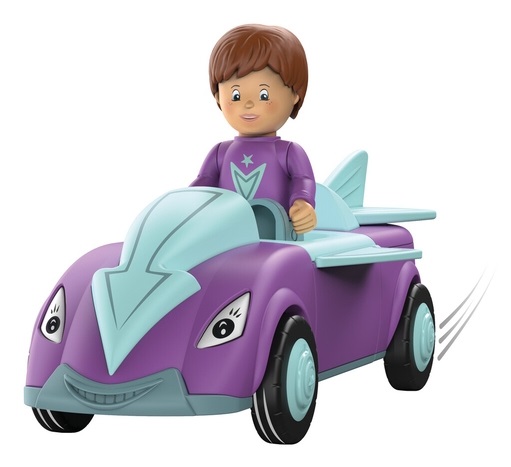 Siku Toddys Jim Jumpy - Veicolo Componibile a 3 Parti con Figurina Mobile e Motore a Frizione, Viola/Turchese, per Bambini dai 12 Mesi