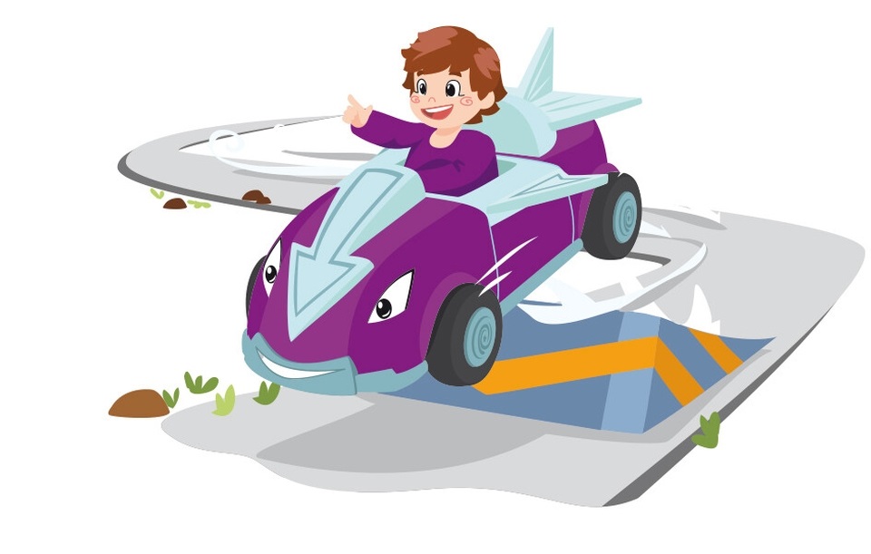 Siku Toddys Jim Jumpy - Veicolo Componibile a 3 Parti con Figurina Mobile e Motore a Frizione, Viola/Turchese, per Bambini dai 12 Mesi