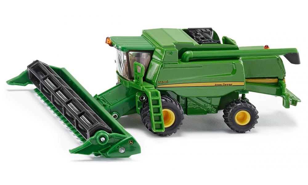 Siku 1876 Mietitrebbiatrice John Deere T670i 1:87 - Metallo e Plastica, Verde, Barra Falciante Mobile e Rimovibile