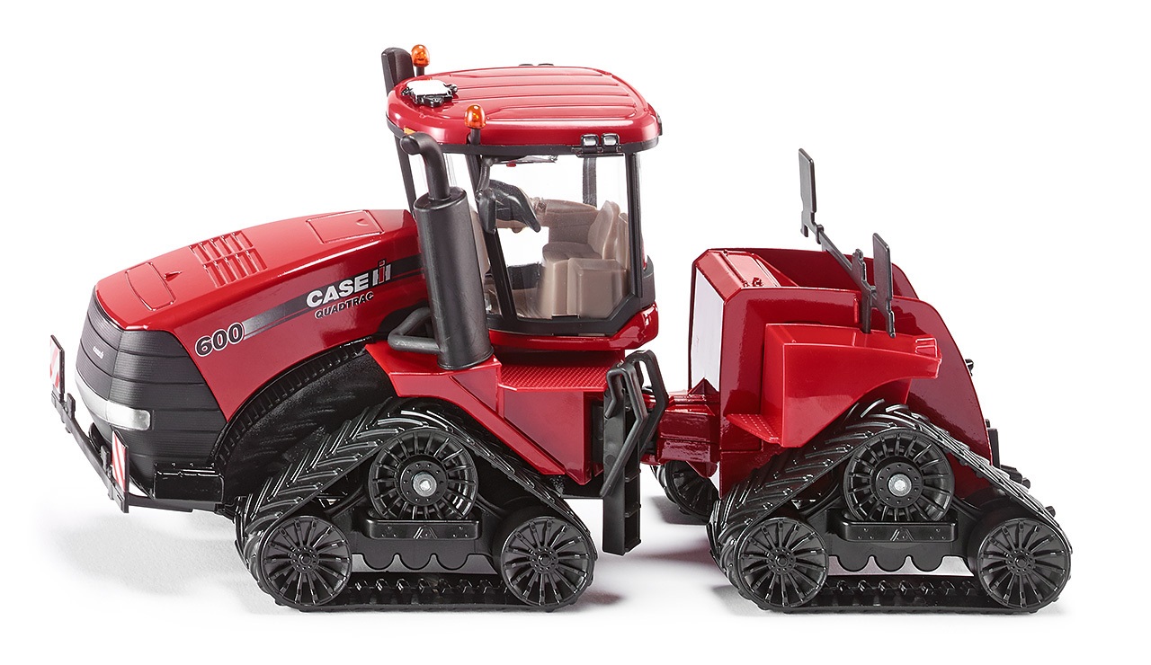 Siku Case IH Quadtrac 600 Trattore Cingolato 1:32 - Metallo/Plastica, Rosso, Giunto Articolato e Gancio Posteriore