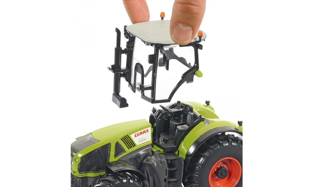 Siku Claas Axion 950 Trattore Giocattolo 1:32 in Metallo e Plastica Verde con Cabina Rimovibile