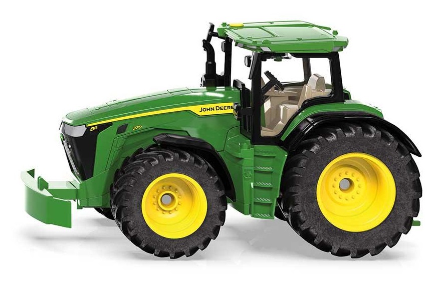 Siku John Deere 8R 370 - Modello in Metallo e Plastica 1:32 con Cofano Motore Apribile e Peso Anteriore
