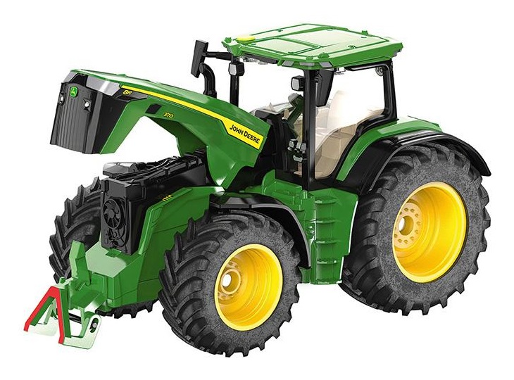 Siku John Deere 8R 370 - Modello in Metallo e Plastica 1:32 con Cofano Motore Apribile e Peso Anteriore