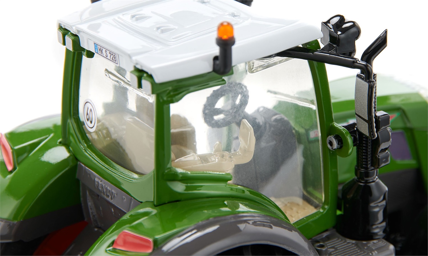SIKU Fendt 728 Vario Trattore Giocattolo Scala 1/32 in Metallo/Plastica con Cabina Rimovibile e Ruote in Gomma