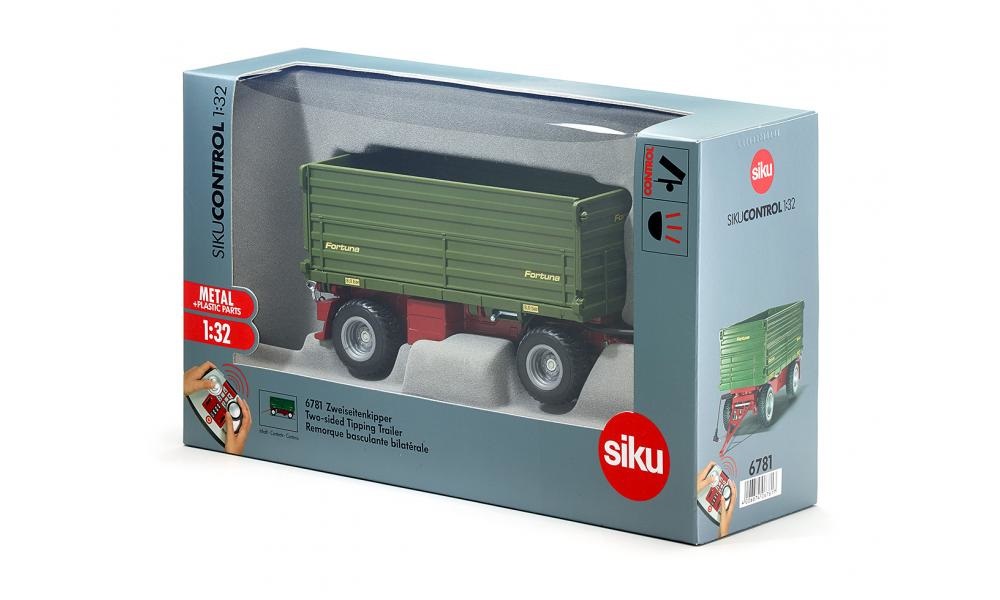 Siku 6781 - Rimorchio ribaltabile telecomandato 1:32 in metallo e plastica, verde, compatibile con veicoli SIKU Control