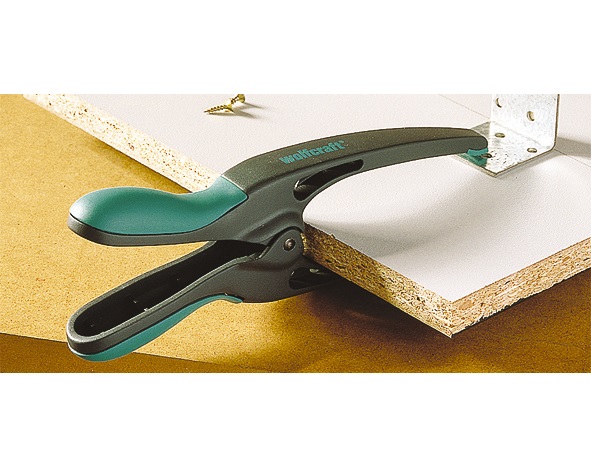 wolfcraft PRO 70 Morsetto a Molla con Bracci Appuntiti - Apertura 70 mm, Profondità di Serraggio 100 mm, Precisione per Bricolage e Modellismo