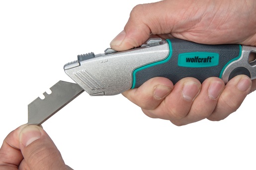 wolfcraft Cutter Professionale Doppia Lama I 4200000 - Taglio Preciso di Materiali Duri con Lame Trapezoidale e a Uncino