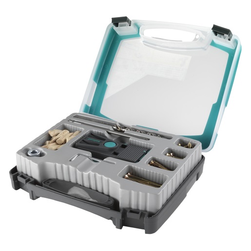 wolfcraft Set per Giunzioni Nascoste 55 Pezzi 4642000 - Set Completo per Fori a Tasca con Undercover Jig e Accessori