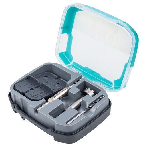 wolfcraft Set di Montaggio per Cerniere Ø 26 mm - 5 Pezzi con Dime per Foratura