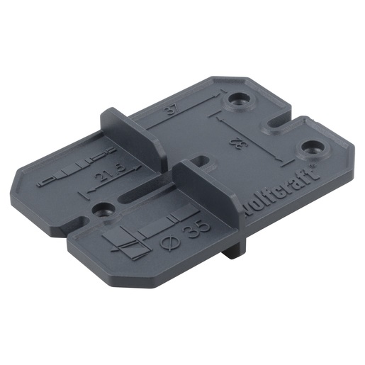 wolfcraft 4656000 Set di montaggio per cerniere Ø 35 mm, 5 pz - Include 2 dime per foratura