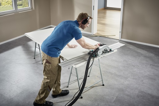 wolfcraft Guida FKS 145 - Sistema guida per seghe circolari manuali, compatibile con seghe elettriche e a batteria, lunghezza max 110 cm, tagli dritti e obliqui