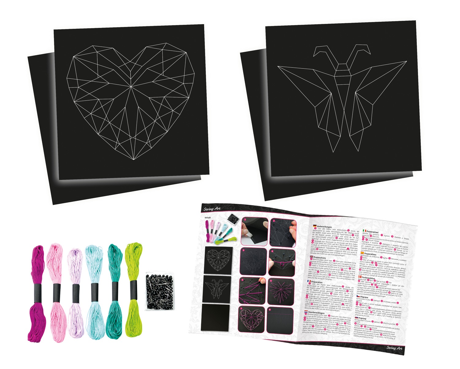 Lena Corda Arte Set Farfalla e Cuore - Creatività per Bambini 8 Anni