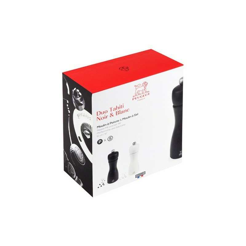 Peugeot Tahiti Set Macina Sale e Pepe 15 cm - Design Elegante Bianco e Nero