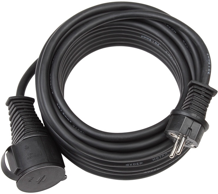 Brennenstuhl Cavo di Alimentazione H07RN-F 3G1,5 Nero 10 m con Connettori Maschio/Femmina