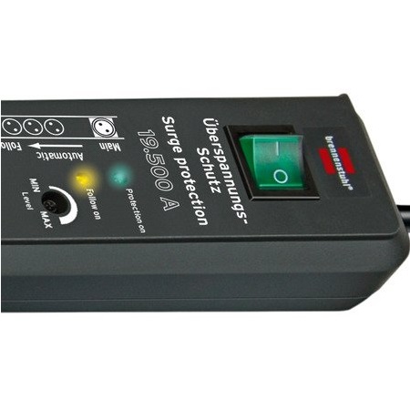 Brennenstuhl 1159490966 Presa Multipla Secure-Tec 6 Prese 3 m Antracite con Protezione da Sovratensioni e Funzione Master-Slave