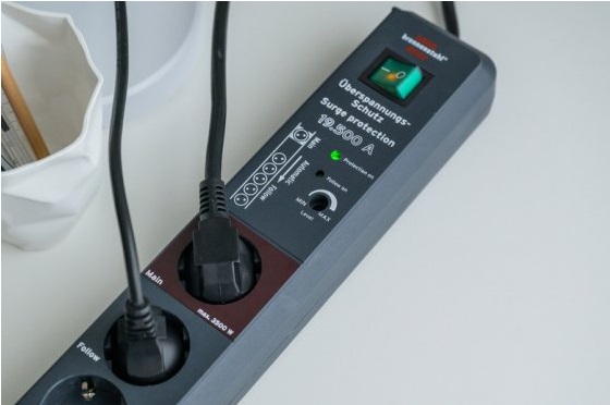 Brennenstuhl 1159490966 Presa Multipla Secure-Tec 6 Prese 3 m Antracite con Protezione da Sovratensioni e Funzione Master-Slave