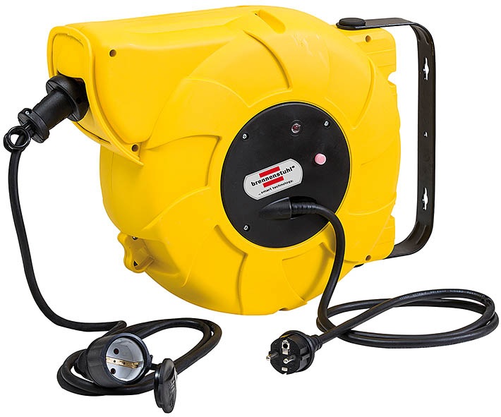 Brennenstuhl 1241000300 Prolunga e Multipla 18 m con 1 Presa AC, IP44, Nero e Giallo in Neoprene e Gomma