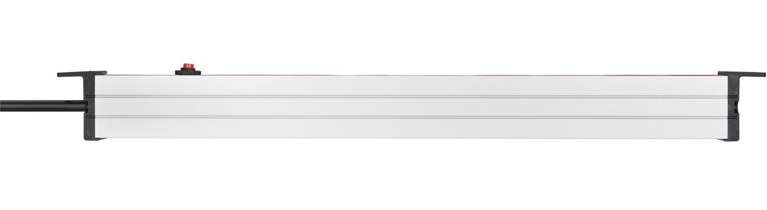 Brennenstuhl Alu-Line - Presa elettrica multipla 8 prese con protezione, cavo 2 m, IP20, Nero/Rosso