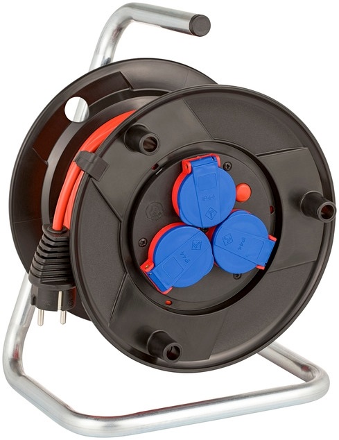 Brennenstuhl 1098530001 Avvolgicavo per Esterni 20 m in Plastica Speciale, IP44, Rosso (Opaco)