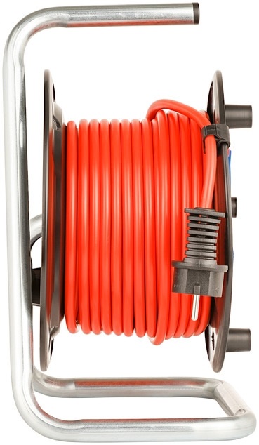 Brennenstuhl 1098530001 Avvolgicavo per Esterni 20 m in Plastica Speciale, IP44, Rosso (Opaco)