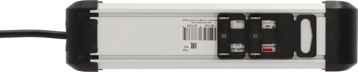 Brennenstuhl Ciabatta Multipla in Alluminio con Interruttore, 4 Prese, Cavo da 1,8 m, Design Sottile, Interno, Made in Germany