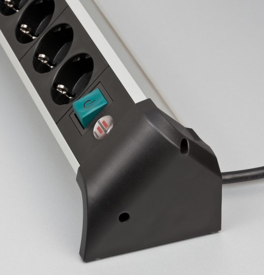 Brennenstuhl Alu Office-Line Ciabatta Elettrica 4 Prese in Alluminio con Interruttore e Cavo da 1,8 m