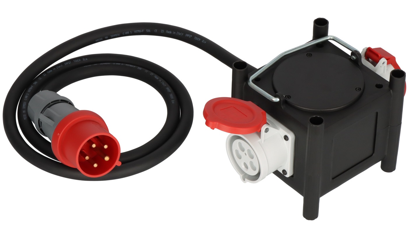 Brennenstuhl Distributore di corrente in gomma IP44 2 m con 2 prese CEE 400 V/32 A per uso esterno e cantiere