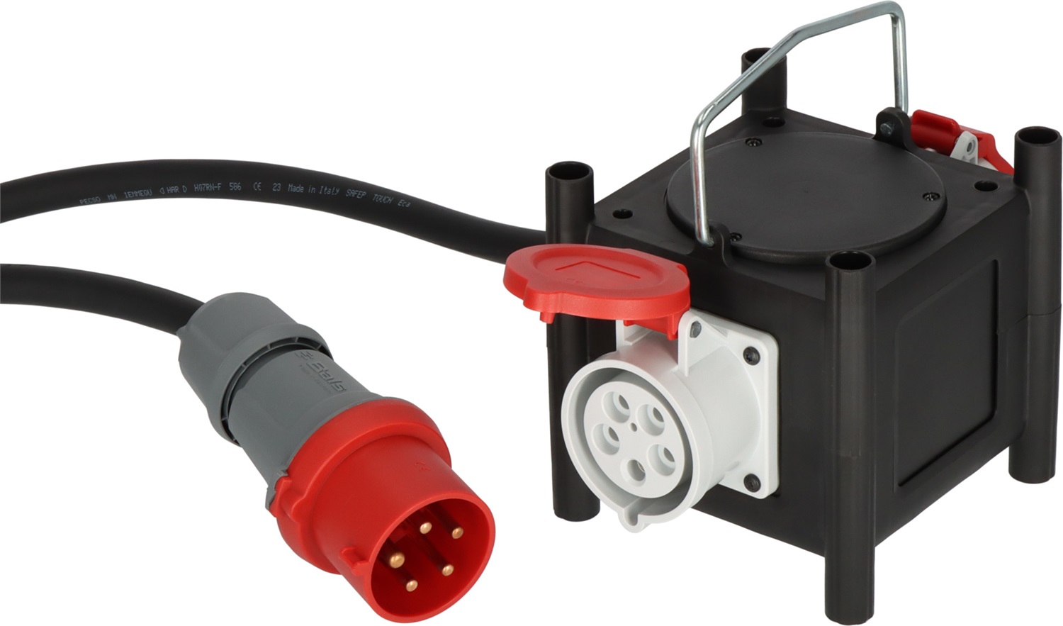 Brennenstuhl Distributore di corrente in gomma IP44 2 m con 2 prese CEE 400 V/32 A per uso esterno e cantiere