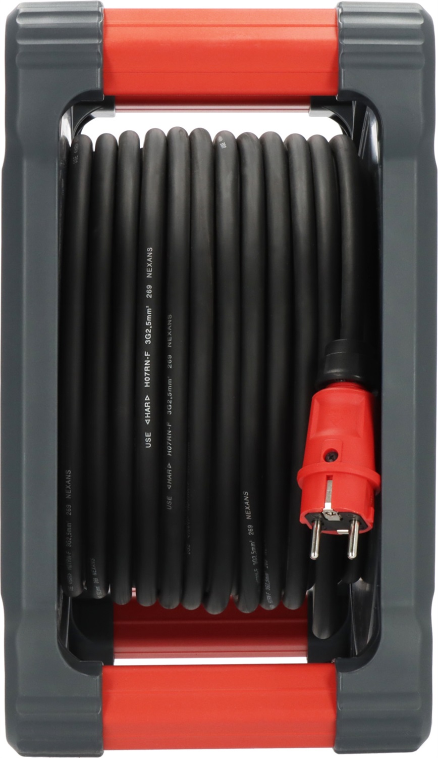 Brennenstuhl Avvolgicavo Professionale per Cantiere KA 3200 5 IP44 con 33 m di Cavo H07RN-F 3G2,5 e 5 Prese di Sicurezza