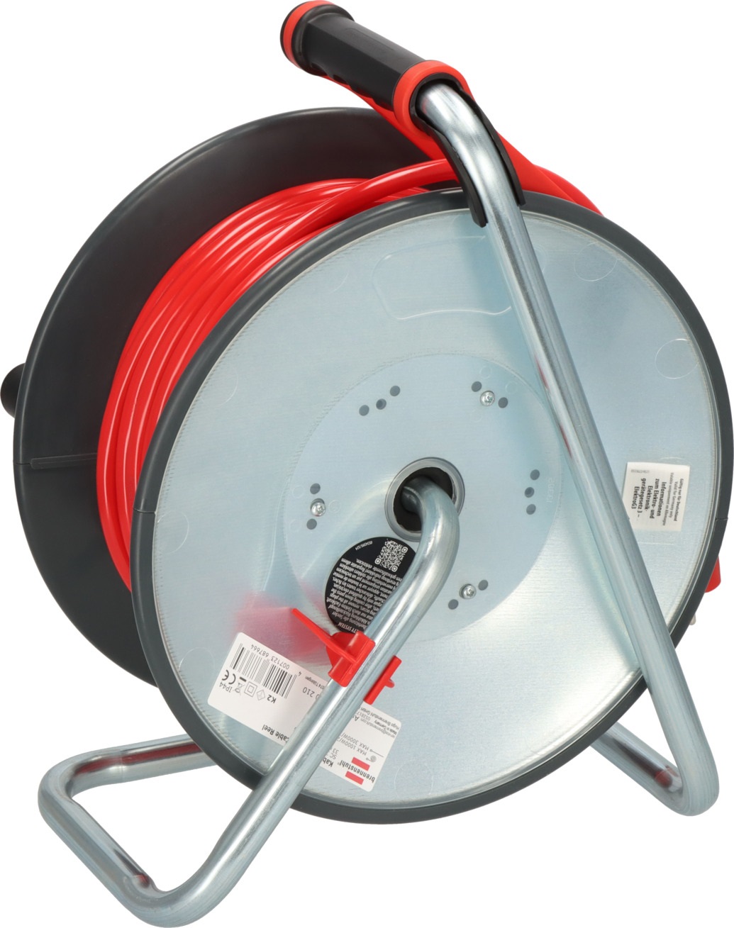 Brennenstuhl Professional SteelCore Avvolgicavo SC 3210 IP44 - 33 m H07BQ-F 3G2,5, Corpo in Lamiera d'Acciaio per Uso Esterno e Cantiere