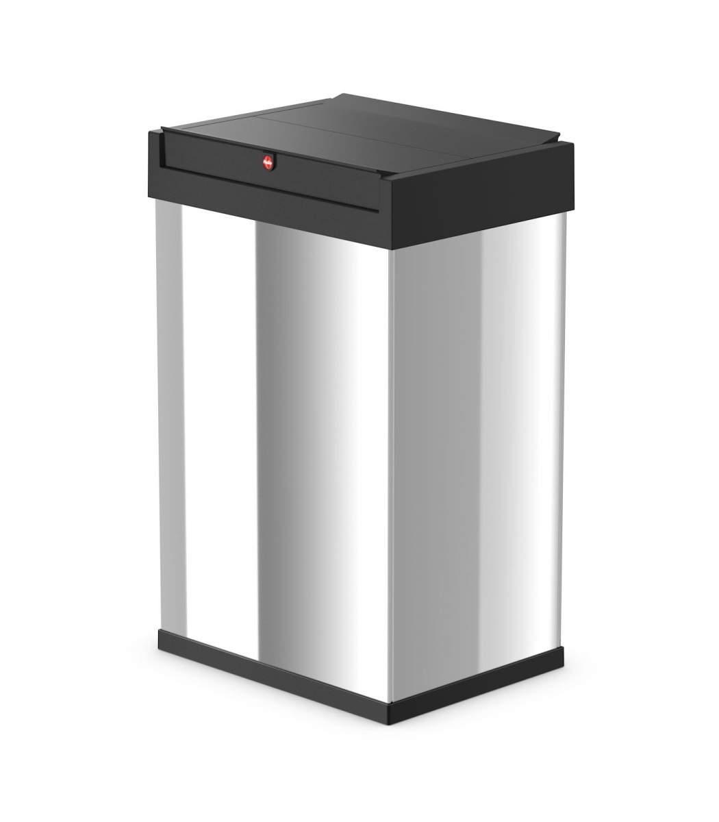 Hailo Pattumiera Big-Box Swing L Rettangolare in Acciaio Inox - Capacità 40 litri, Apertura a Pressione