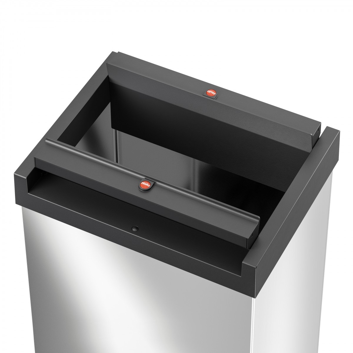 Hailo Pattumiera Big-Box Swing L Rettangolare in Acciaio Inox - Capacità 40 litri, Apertura a Pressione