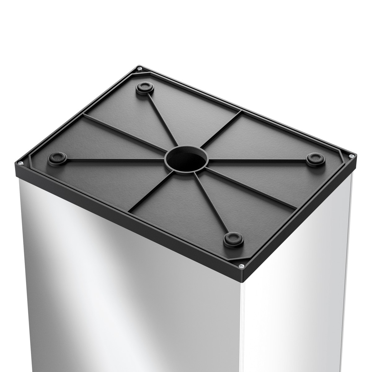 Hailo Pattumiera Big-Box Swing L Rettangolare in Acciaio Inox - Capacità 40 litri, Apertura a Pressione