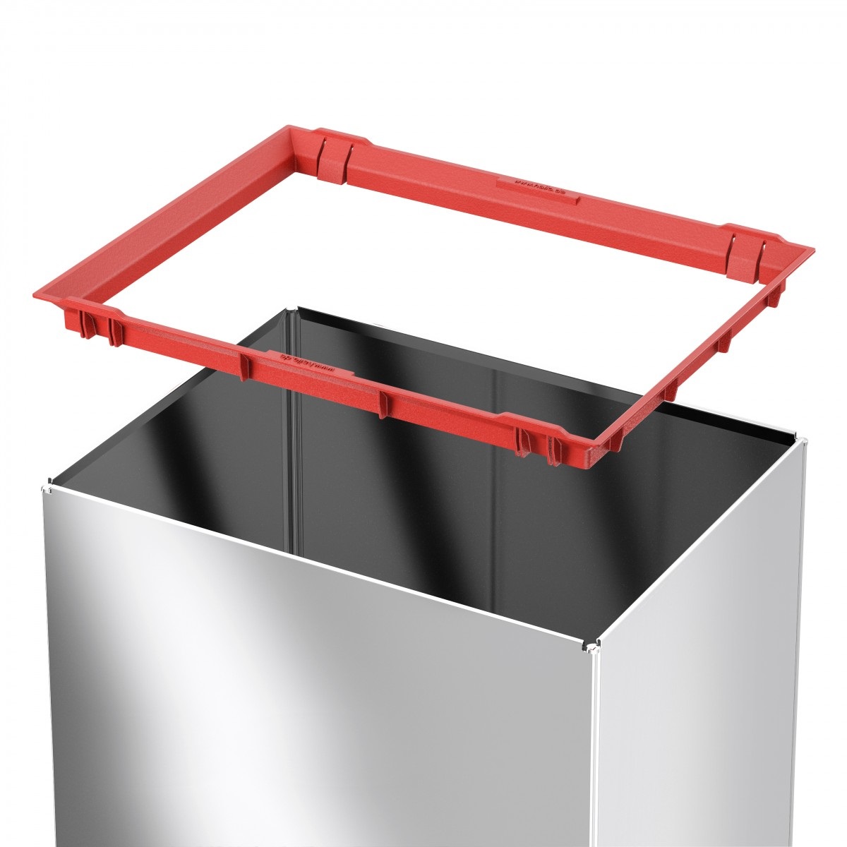 Hailo Pattumiera Big-Box Swing L Rettangolare in Acciaio Inox - Capacità 40 litri, Apertura a Pressione